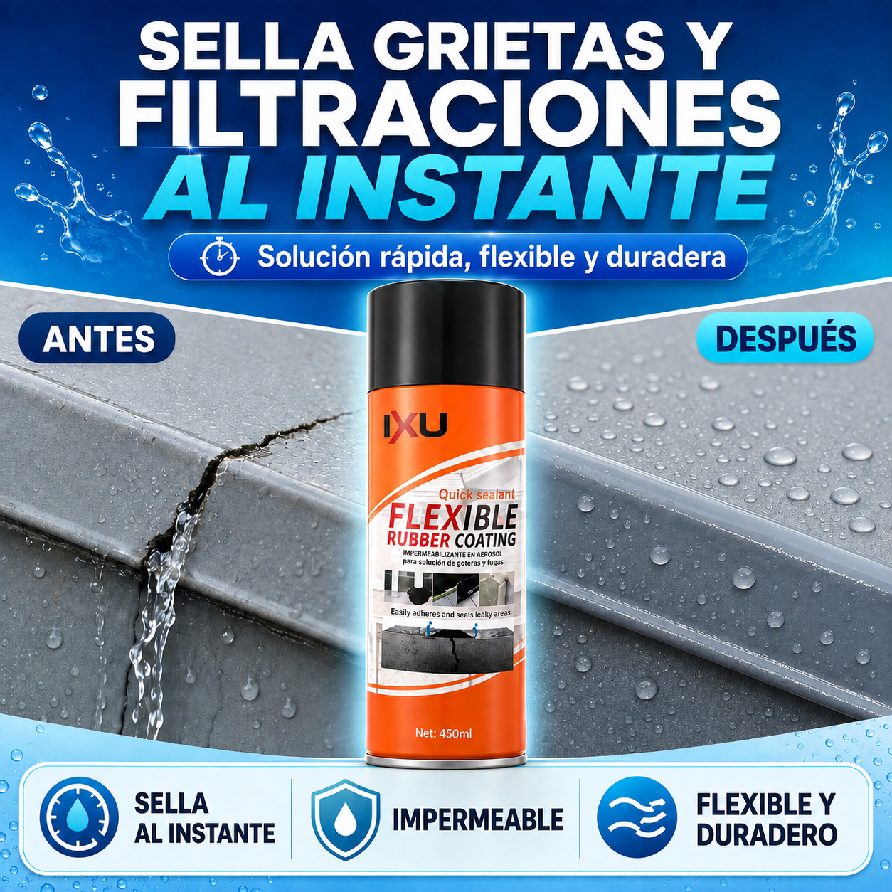 Spray Sellador Impermeable Para Techo