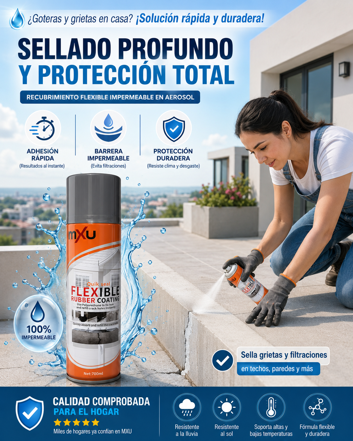 Spray Sellador Impermeable Para Techo